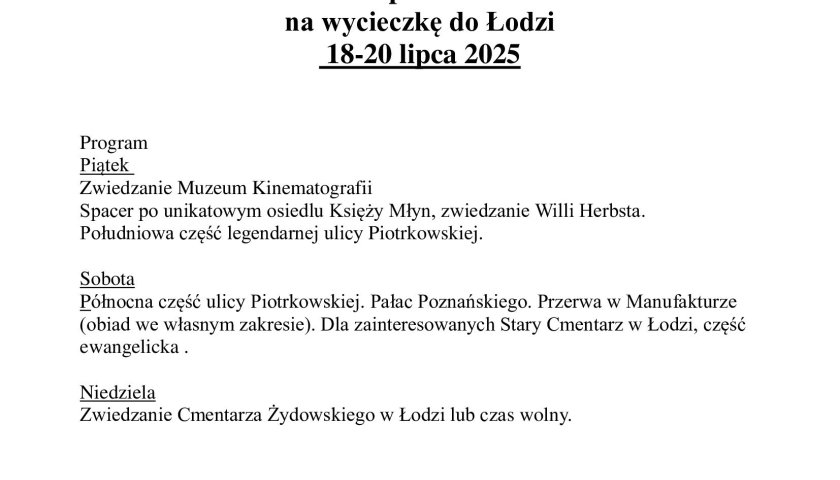 Wycieczka do Łodzi